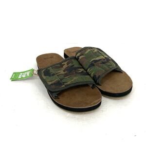 Sanuk Bixby Camo Hemp Sandals Slides Mens Size 11 NWT